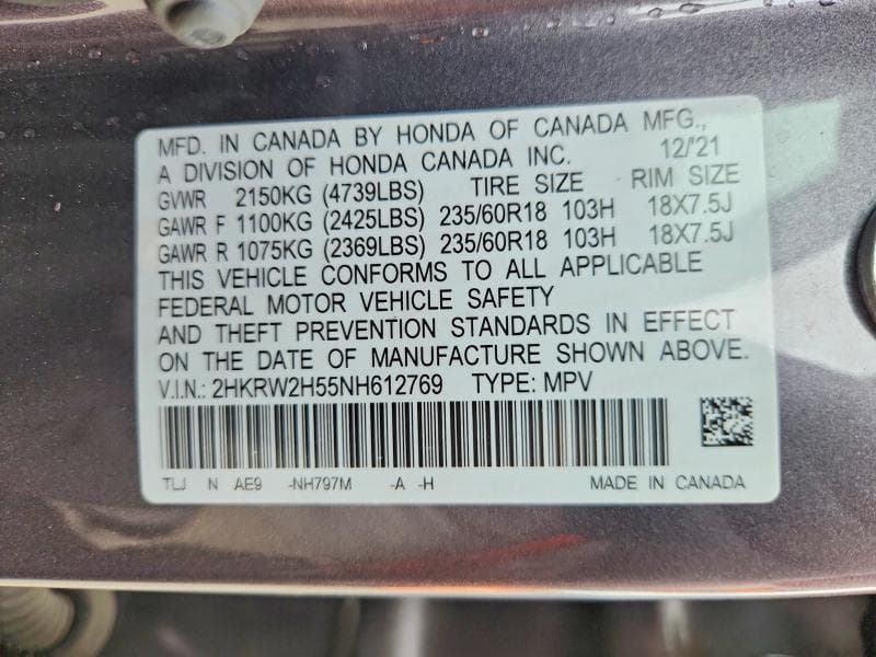 2022 HONDA CR-V EX 13