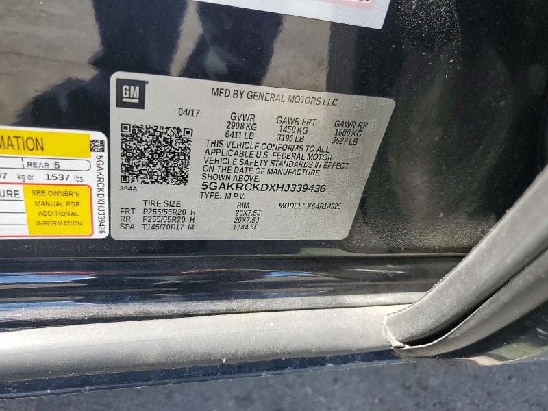 2017 BUICK ENCLAVE 12