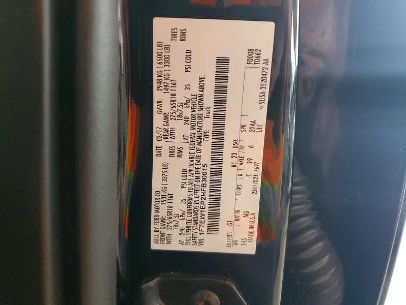 2017 FORD F150 SUPERCREW 12