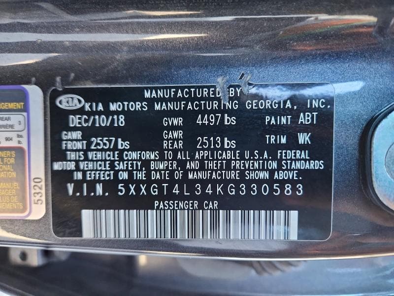 2019 KIA OPTIMA S 12