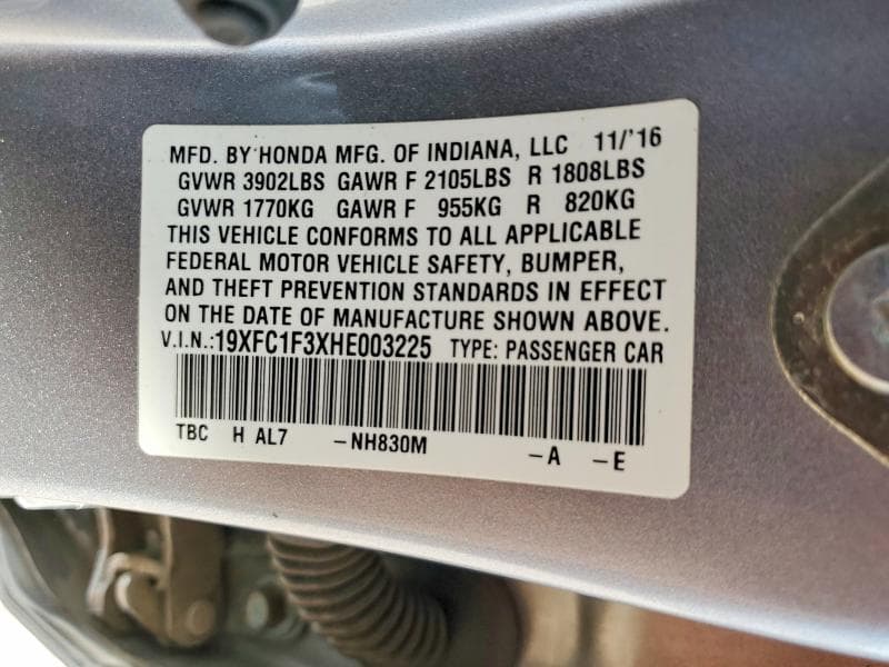 2017 HONDA CIVIC EX 13