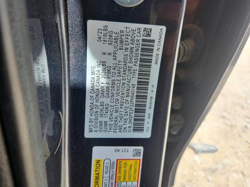 2023 HONDA CIVIC LX 12