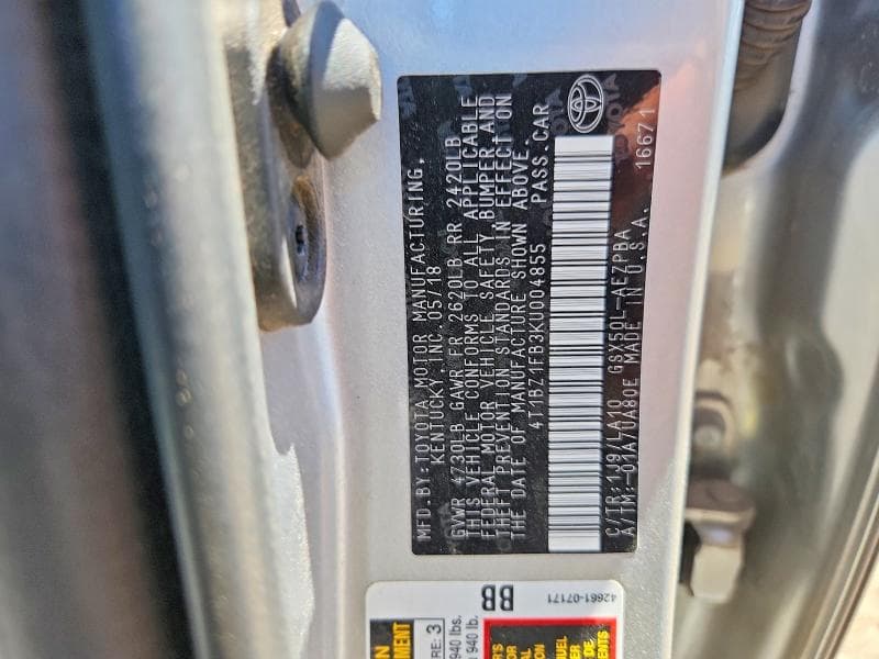 2019 TOYOTA AVALON LIMITED 12
