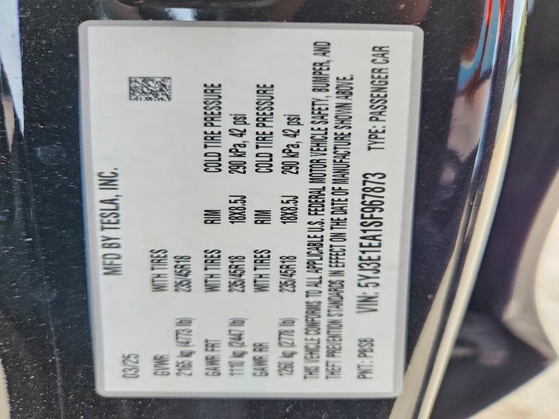 2025 TESLA MODEL 3 12