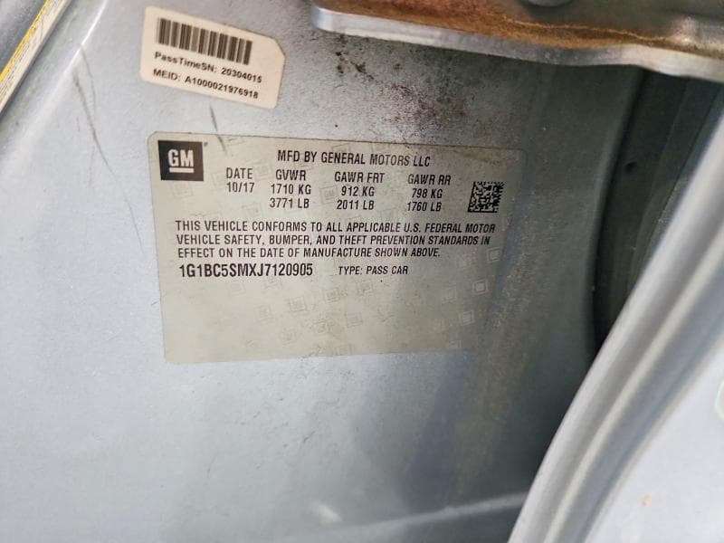 2018 CHEVROLET CRUZE LS 12