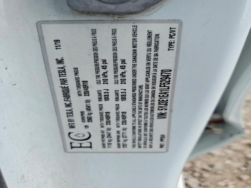 2020 TESLA MODEL 3 12