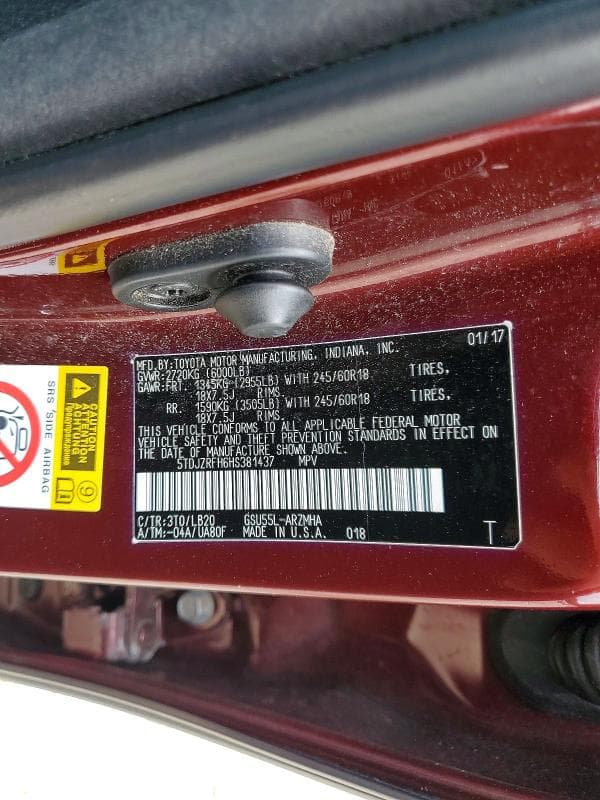 2017 TOYOTA HIGHLANDER XLE 13