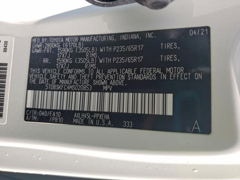 2021 TOYOTA SIENNA LE 13