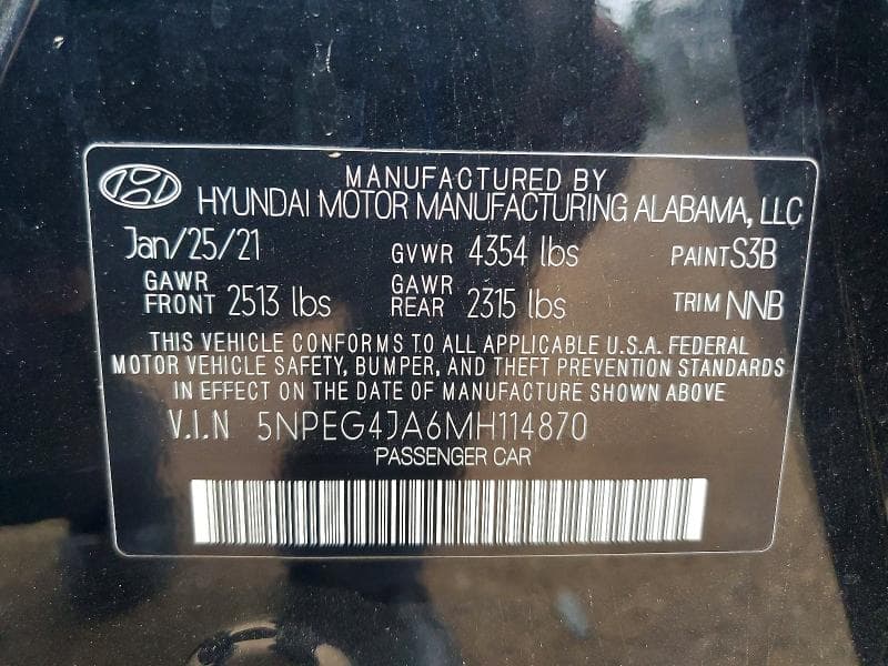 2021 HYUNDAI SONATA SE 12