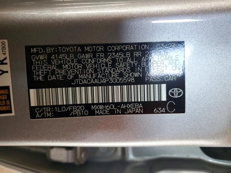 2023 TOYOTA PRIUS LE 12