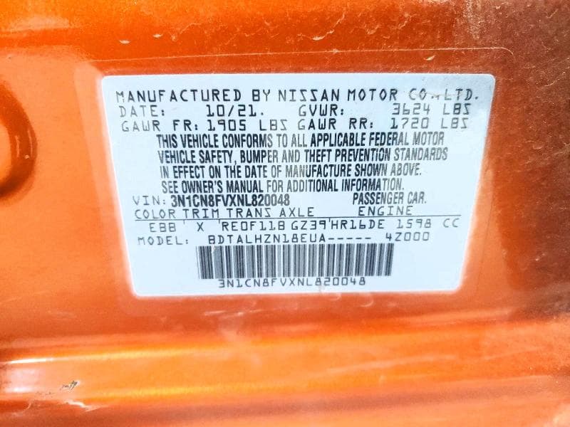 2022 NISSAN VERSA SR 12