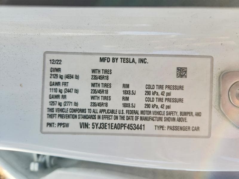2023 TESLA MODEL 3 12