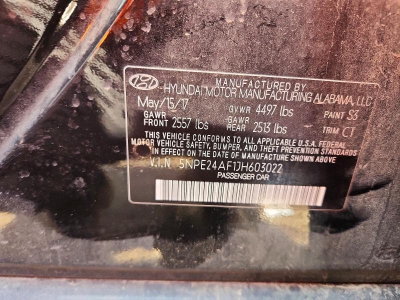 2018 HYUNDAI SONATA SE 12