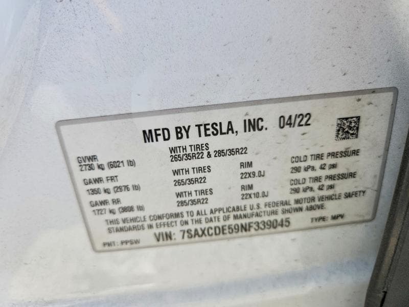 2022 TESLA MODEL X 13