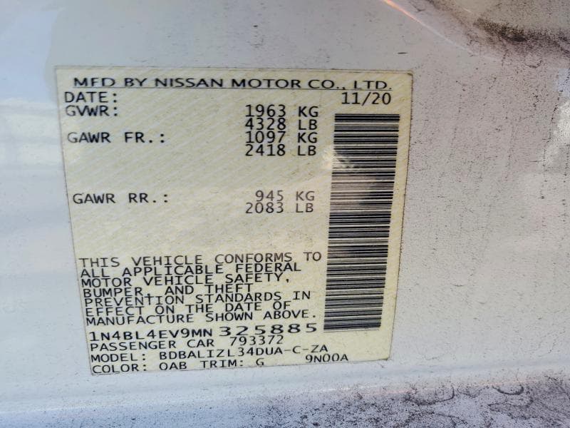 2021 NISSAN ALTIMA SL 11