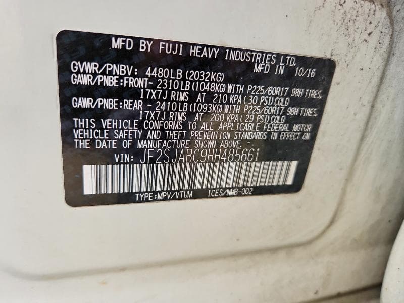 2017 SUBARU FORESTER 2.5I 13