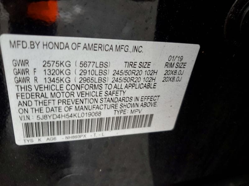 2019 ACURA MDX TECHNOLOGY 14