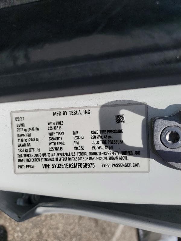 2021 TESLA MODEL 3 13