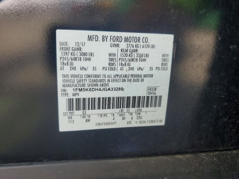2018 FORD EXPLORER XLT 13