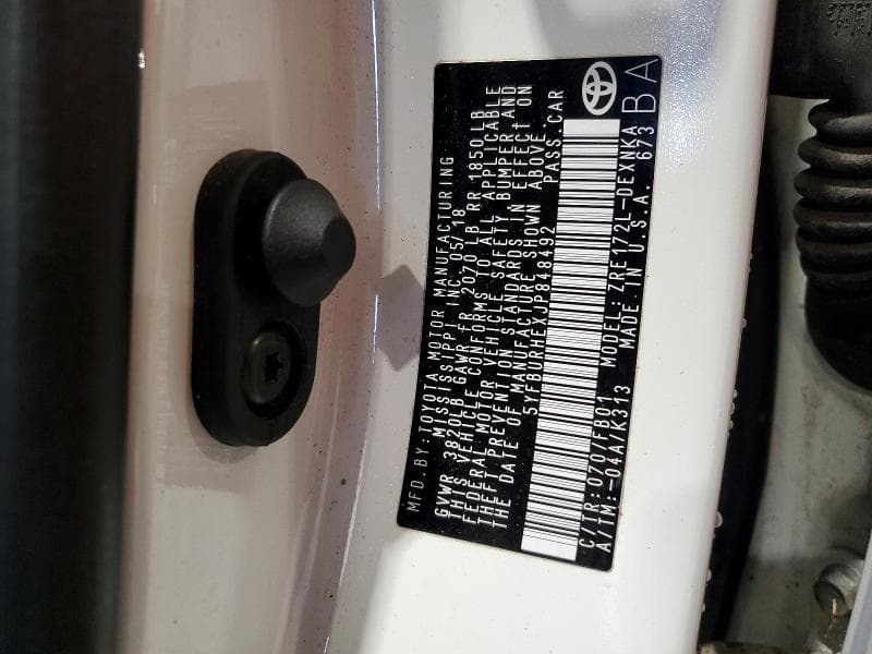 2018 TOYOTA COROLLA LE 12