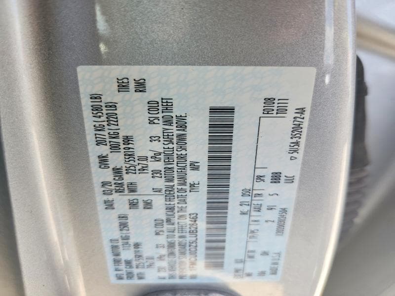 2020 FORD ESCAPE TITANIUM 12