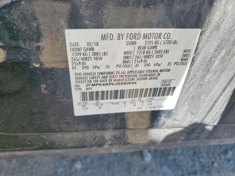 2018 FORD EDGE SPORT 13
