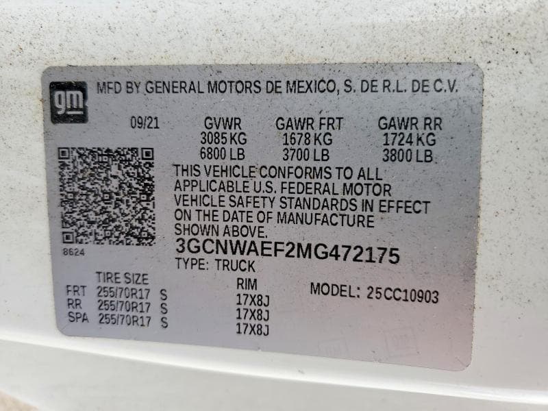 2021 CHEVROLET SILVERADO C1500 12