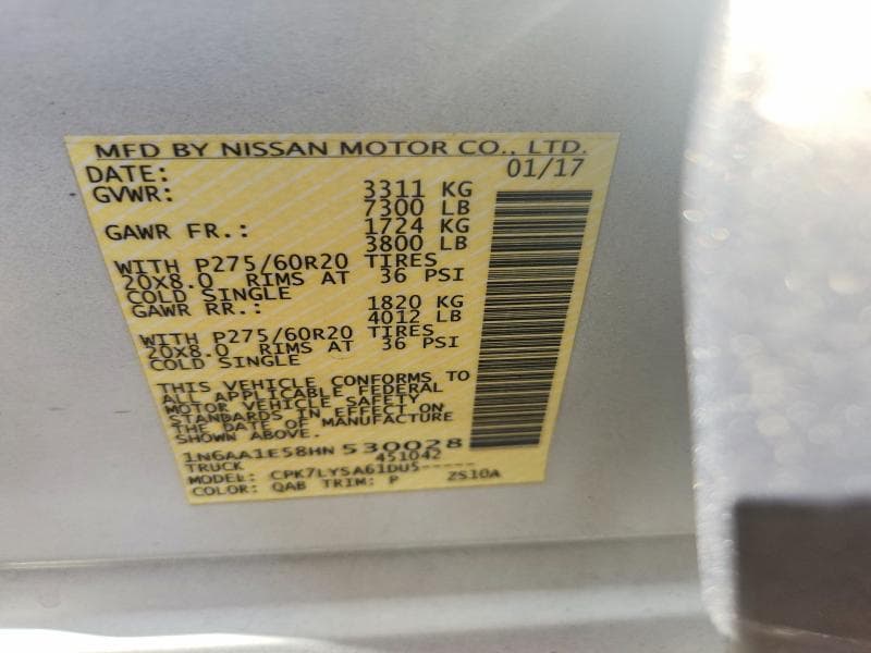 2017 NISSAN TITAN PLATINUM RESERVE 12