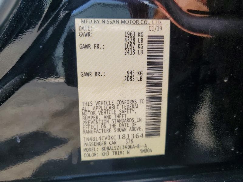 2019 NISSAN ALTIMA 12