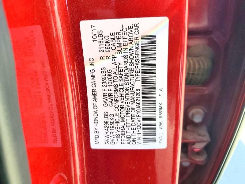 2018 HONDA ACCORD LX 13