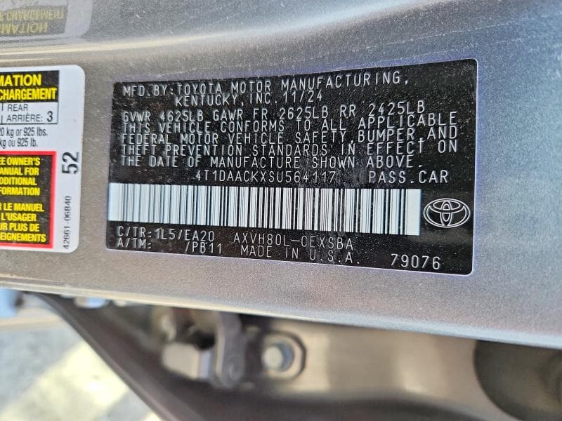 2025 TOYOTA CAMRY SE 12