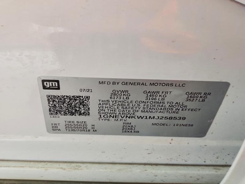 2021 CHEVROLET TRAVERSE HIGH COUNTRY 14