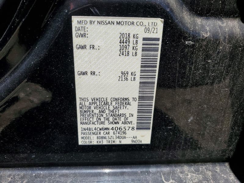 2021 NISSAN ALTIMA SR 12