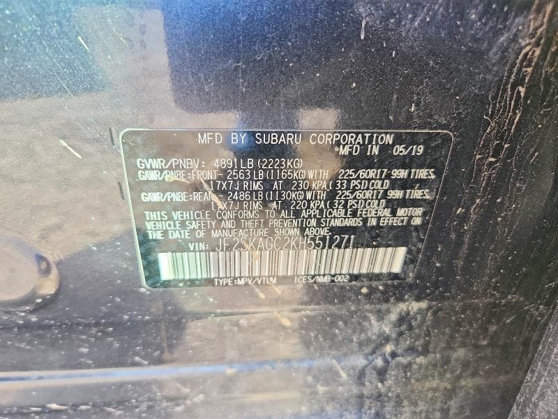 2019 SUBARU FORESTER PREMIUM 12