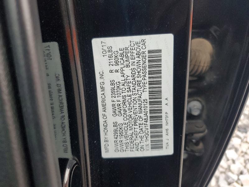 2018 HONDA ACCORD EX 12