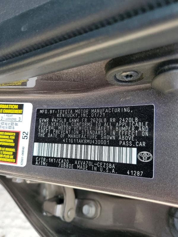 2021 TOYOTA CAMRY SE 13