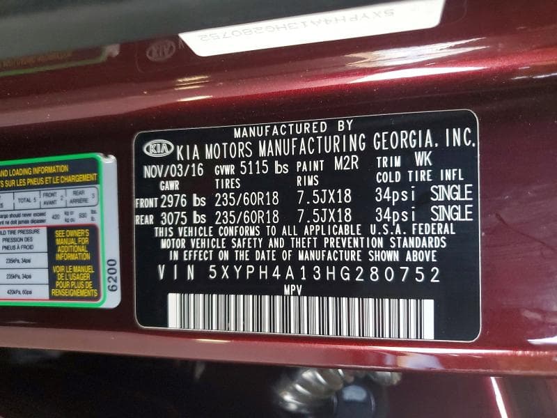 2017 KIA SORENTO EX 12