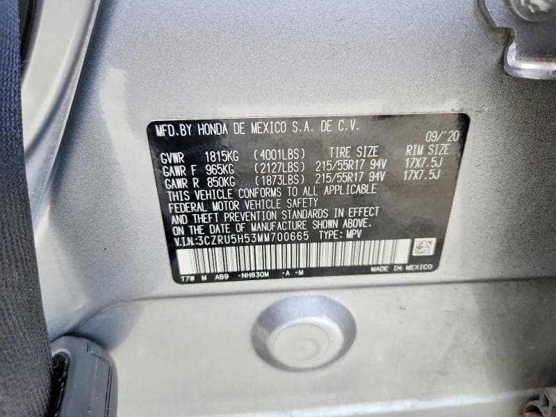 2021 HONDA HR-V EX 13