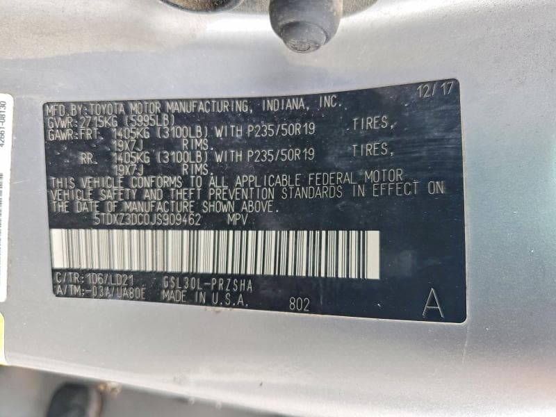 2018 TOYOTA SIENNA 13