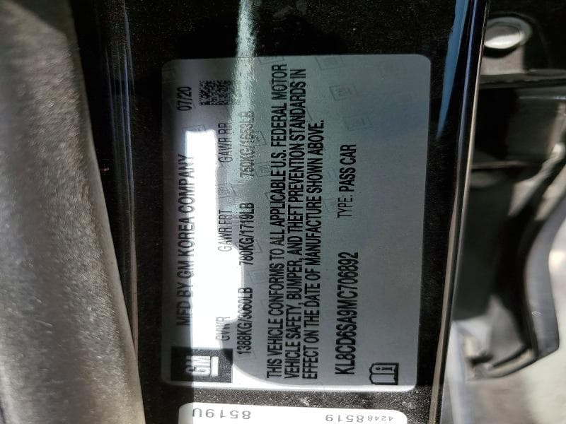 2021 CHEVROLET SPARK 1LT 12