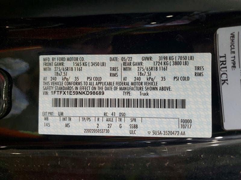 2022 FORD F150 SUPER CAB 12