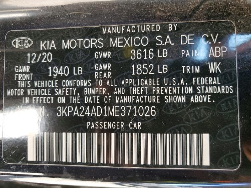 2021 KIA RIO LX 12