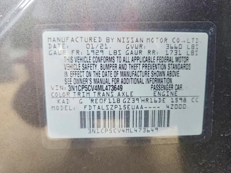 2021 NISSAN KICKS SV 14