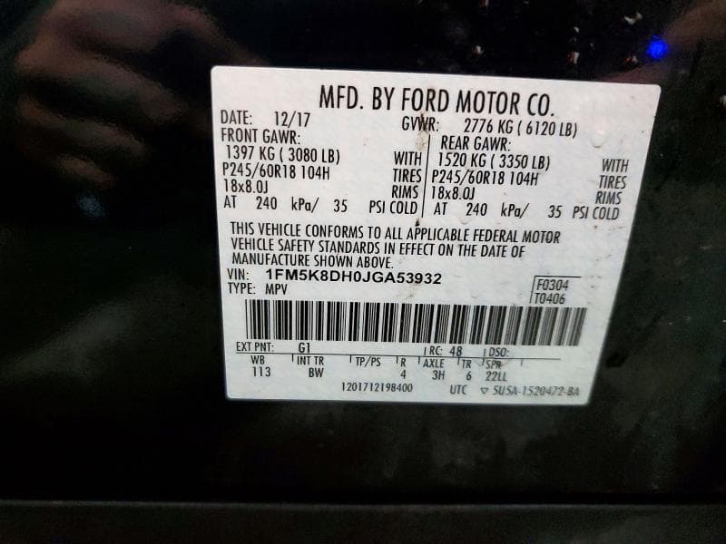 2018 FORD EXPLORER XLT 12