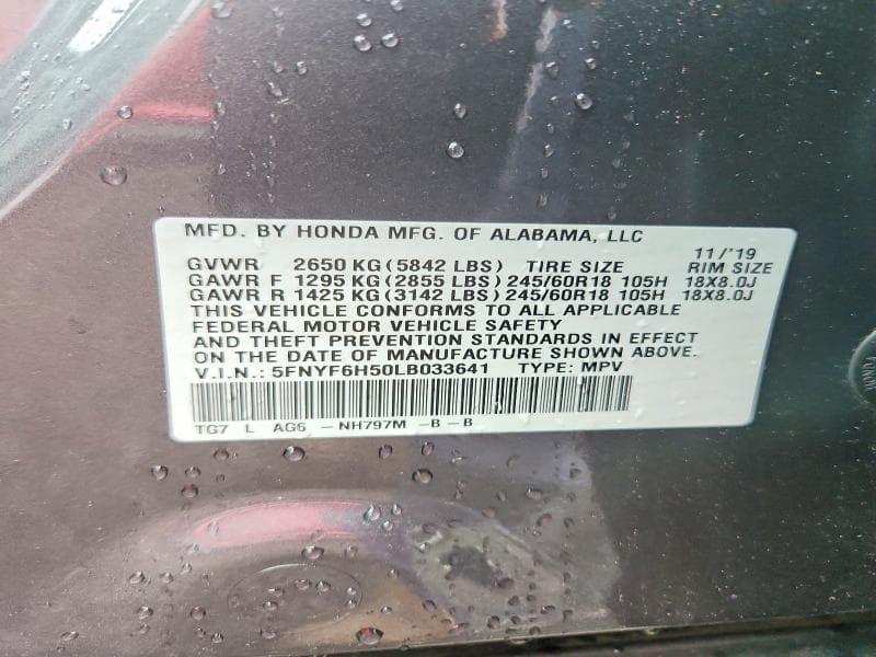 2020 HONDA PILOT EXL 13