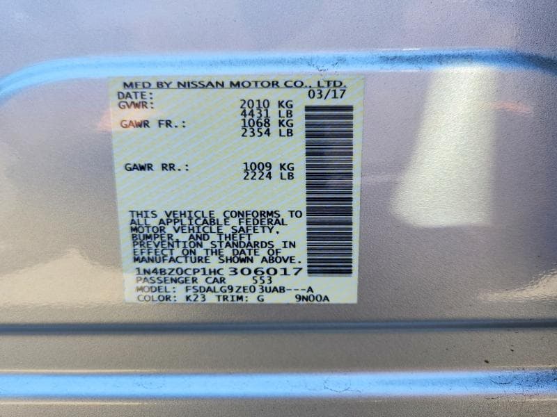 2017 NISSAN LEAF SL 12