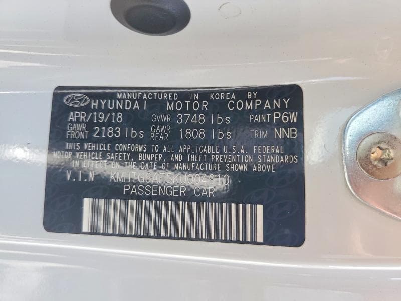 2019 HYUNDAI VELOSTER 2.0L 12