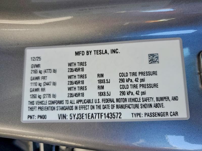 2026 TESLA MODEL 3 13