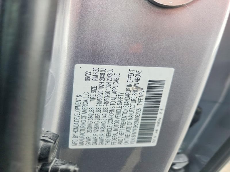 2022 HONDA PILOT SE 12