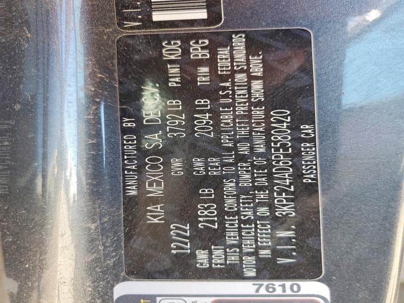 2023 KIA FORTE LXS 13
